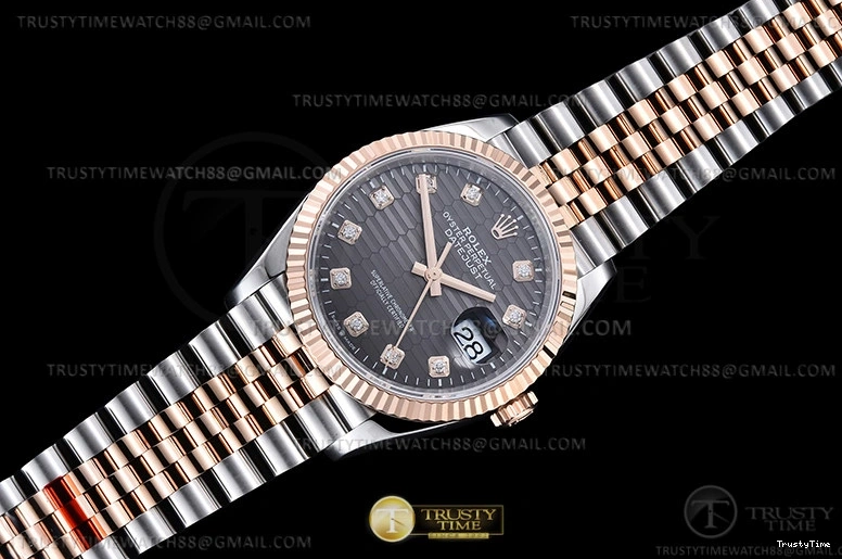 0203 TimelessDesign RDJ0454C – DJ 36mm Jub Flt 904L RG SS P-Grey Dia VSF VS 763